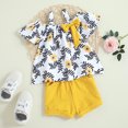 thumbnail image 2 of Vedolay Girls Sets 2 Piece Outfits Girls 2 Piece Outfits Tie Dye Shirt Shorts Set Summer Clothes with Pockets,Yellow 3-4 Years, 2 of 5