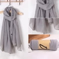 thumbnail image 5 of Women Solid Color Scarfs Large Long Lightweight Headscarf Linen Sheer Shawl Wrap, 5 of 19