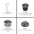 thumbnail image 4 of Matte Black 24 in. Linear Shower Drain, Geometric Square Grate, 304 Stainless Steel, Debris Basket Included, 4 of 12