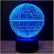 thumbnail image 1 of Plataforma de ilusión 3d Luces nocturnas Interruptor táctil 7 Cambio de color Lámpara de escritorio LED de alimentación USB para decoraciones del hogar o regalos de vacaciones (estrella de la muerte) Feliz Sencillez, 1 of 4