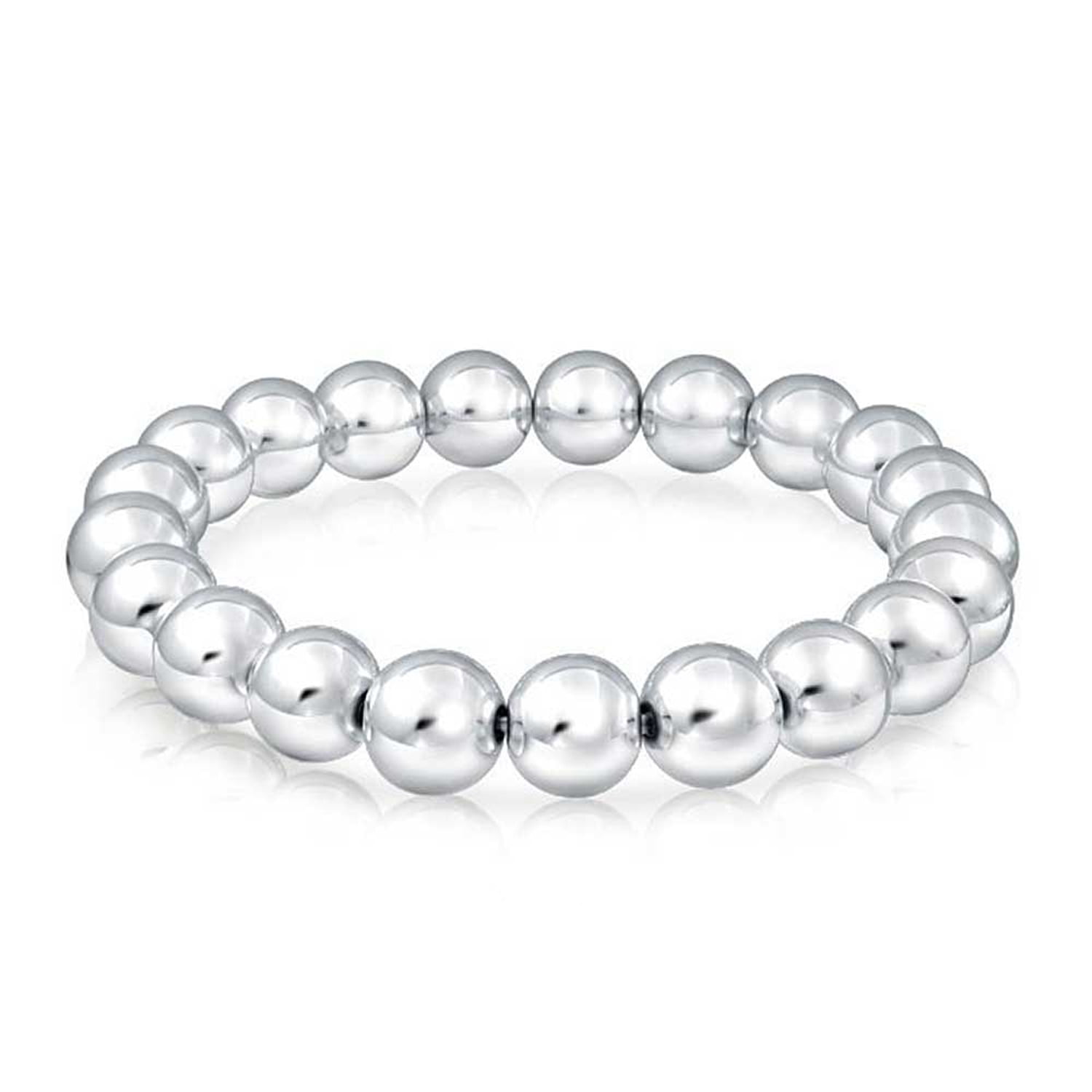 Love Heart Pendant 4mm Round Bead Charm Bracelets Jewelry Gifts for Women Silverwill 925 Sterling Silver Beads Bracelet