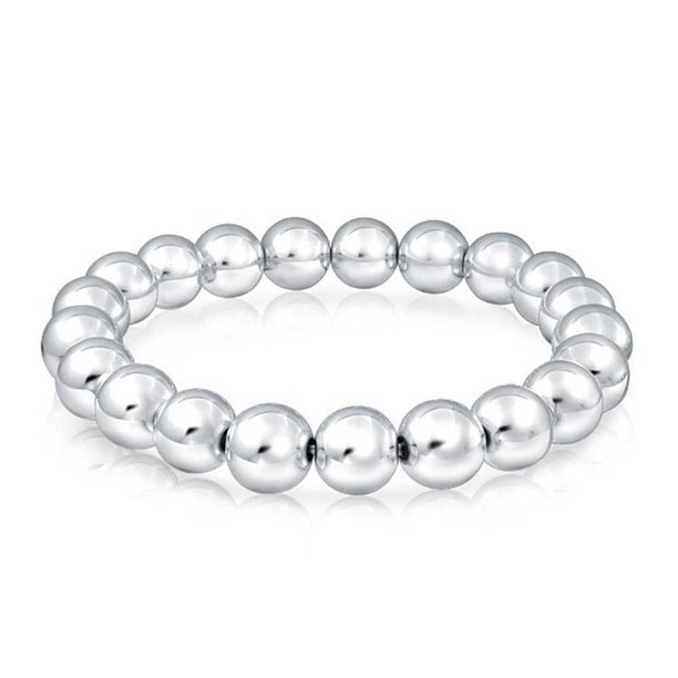 Bling Jewelry Simple Basic Round 925 Sterling Silver Bead Ball Strand