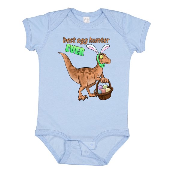 Inktastic Best Egg Hunter Ever Easter Dinosaur Boys or Girls Baby Bodysuit