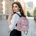 thumbnail image 6 of FORMRS Mini Backpack Purse for Women Travel Daypack Casual Shoulder Bag, Pastel Pink Marble Pattern, 6 of 7