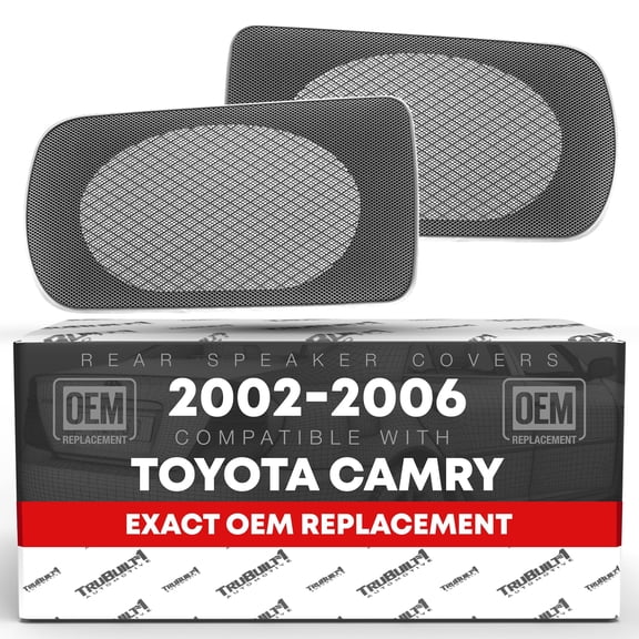 Speaker Grille Replacement Set, Left and Right Side - Compatible with 2002-2006 Toyota Camry - Rear Speaker Grille Cover, Gray - OEM 04007-521AA-B0