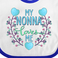 thumbnail image 4 of Inktastic My Nonna Loves Me with Flowers and Hearts Boys or Girls Baby Bib, 4 of 4