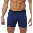 thumbnail image 2 of Men's Perry Ellis 960735 Luxe Striped Boxer Brief (Black/Scala L), 2 of 4