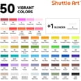 thumbnail image 5 of Shuttle Art 51 Colors Dual Tip Alcohol Based Art Markers, 50 Colors Plus 1 Blender Permanent Marker Pens Highlighters with Case for Illustration Adult Coloring Sketching and Card Making, 5 of 6