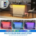 thumbnail image 3 of Uforic 6 Tier Home Bar Unit with LED Light, 55" Wine Cabinet with 2 Drawers, Farmhouse Mini Liquor Bar with Wine Rack and Footrest Bar Table for Home Pub, Party, Walnut, 3 of 9
