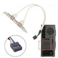 thumbnail image 1 of Línea De Conexión Adaptador de cable de cabecera de placa base de 2 puertos USB 2.0 hembra a 9 pines para PC, 1 of 6