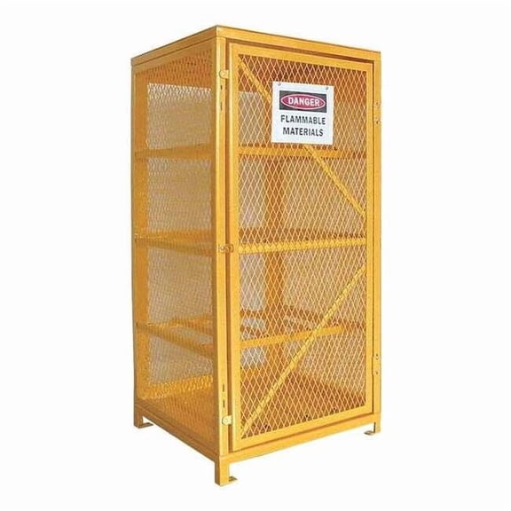 Condor Cylinder Storage Cabinet, Yellow, Steel 5CHL1