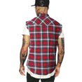 thumbnail image 3 of Men's Casual Flannel Plaid Shirt Sleeveless Cotton Plus Size Vest Red and Black S, 3 of 5