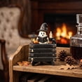 thumbnail image 6 of JHRGJIO Cute Ghost Reading Statue, Wooden Base Fall Figurine Bookshelf Accent, Halloween Decorations Indoor Outdoor Tabletop Home Decor Display Piece Spooky, 6 of 7