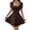 Coffee, variant on Womens Dresses Short Sleeve Square Neck Fit And Flare Mini Dress Casual Summer Party Clubwear Dress