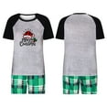 thumbnail image 2 of Penkiiy Matching Family Pajamas Christmas Pajamas for Family Xmas Matching Sets Short Sleeve Shirts and Plaid Shorts Santa Christmas Tree Sleepwear Two-piece Sets Army Green L, 2 of 7