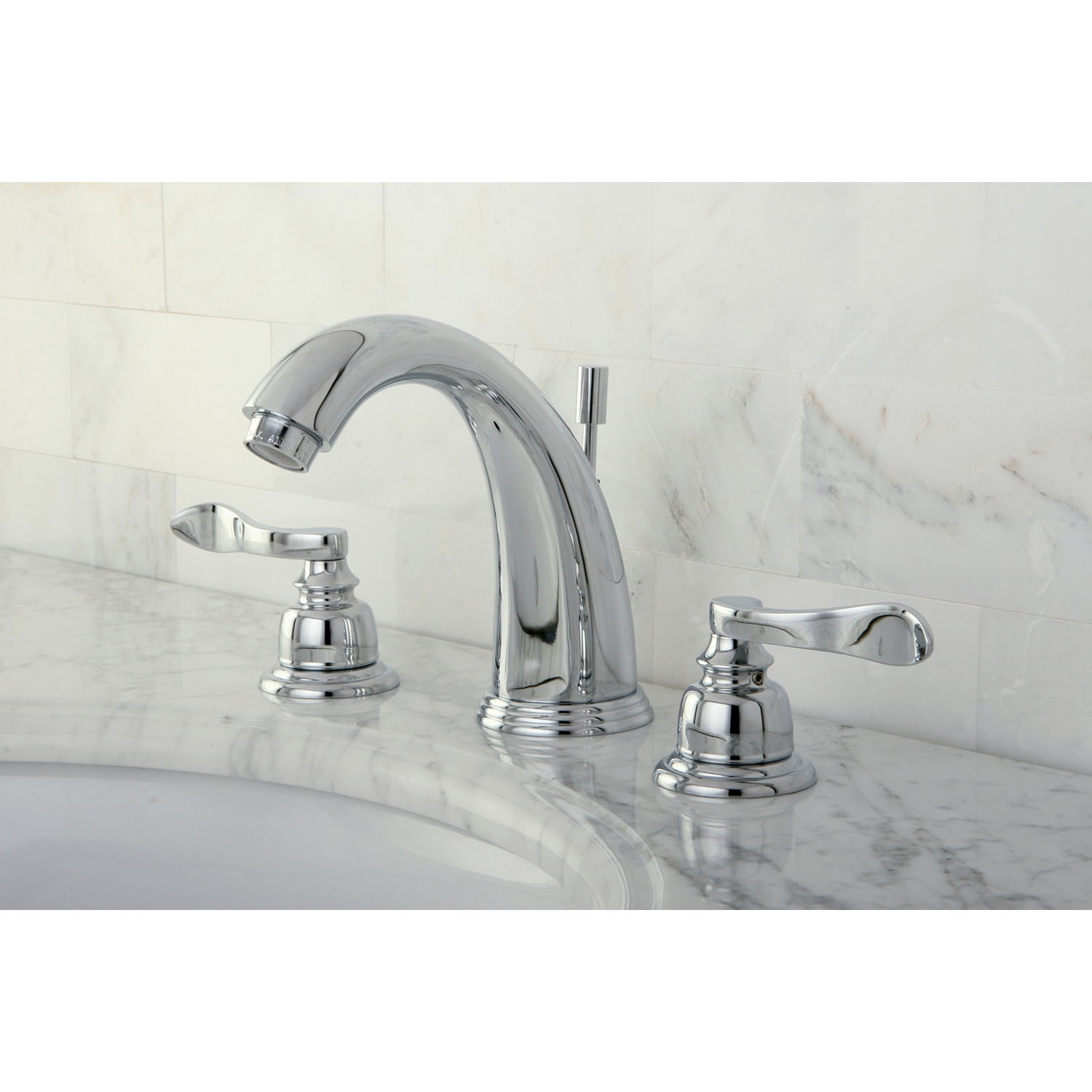 Kingston Brass KB8981NFL 8 in. Widespread Bathroom Faucet, Polished Chrome