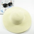 thumbnail image 2 of ZHENHONG Sun Hats for Women Summer Solid Color Fashion Rhinestone14cm Oversized Sun Hat Ladies Beach Hat Travel Foldable Hats, 2 of 2