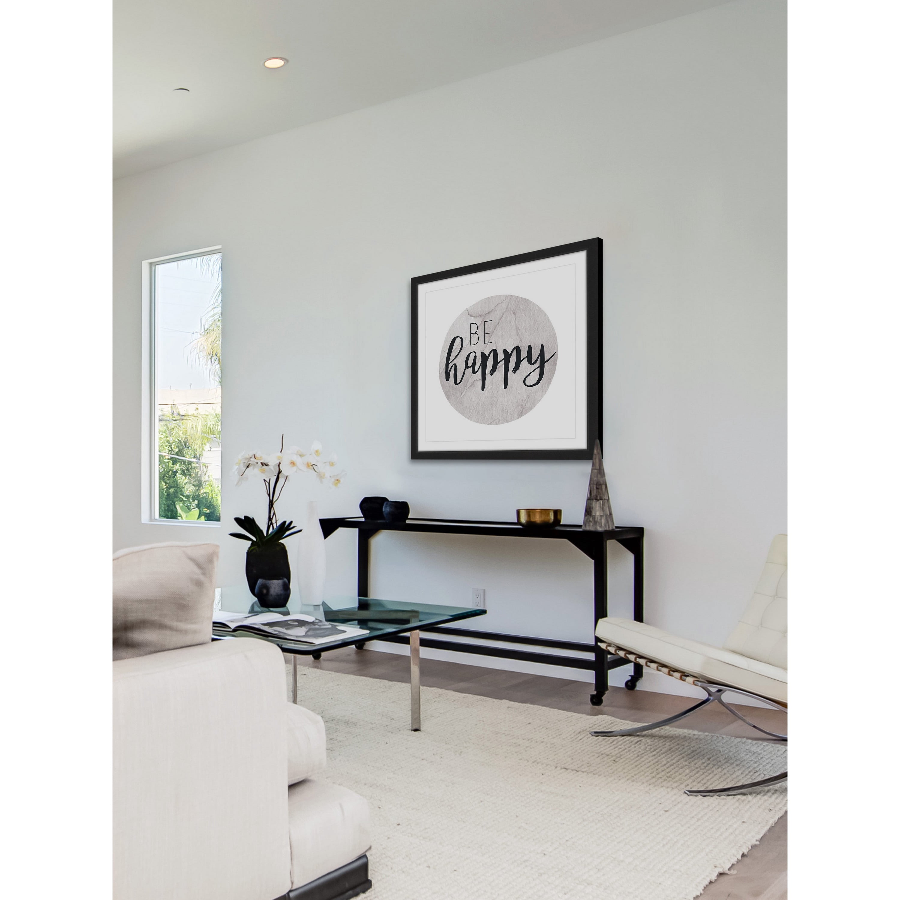 "Be Happy" Framed Painting Print