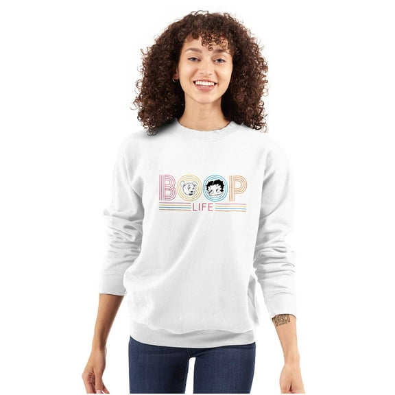 Boop Life Cute Betty Pudgy Adorable Women Crewneck Sweatshirt Brisco Brands S