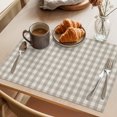 thumbnail image 3 of Buffalo Plaid Placemats Set of 6 Farmhouse Grey Checkered Vintage Grid Place Mats Indoor Wipeable Table Mats Washable Cloth Dining Table Placemats for Kitchen Holiday Party Home Decor 13x19 Inch, 3 of 9