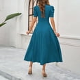 thumbnail image 5 of Njagoc3 Womens Short - Sleeve Fit - and - Flare Dress, Solid Color for Summer Casual & Date, 5 of 5