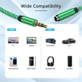 thumbnail image 6 of Hootek Headphone Extension Cable 6FT, 3.5mm Extension with Microphone Male to Female Stereo Audio Cable 3.5mm Aux Cord Headphone Extender Cable Cord 6FT Nylon Braided Compatible with iPhone, Green, 6 of 7