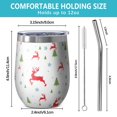 thumbnail image 5 of 12oz Stemless Wine Tumblers White Christmas Reindeer and Tree Pattern Vacuum Insulated Stainless Steel Travel Tumbler Cups Mug with Lid and Straw for Champaign,Cocktail,Beer with Cleaning Brush, 5 of 5