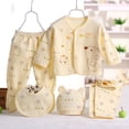 thumbnail image 3 of SPRING PARK 5 Pcs/set Winter Newborn Baby Boy Girl Clothes Outfits Unisex Infant Solid Cotton Button Long Sleeve Tops Pants, 3 of 3