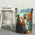 thumbnail image 5 of Laundry Basket, Maple Meditating Bear Laundry Hamper Waterproof Laundry Bag Clothes Hamper Laundry Bin with Handles for Bedroom, Living Room, Kids Room, 5 of 6