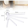 thumbnail image 2 of Rotating Wall-Mounted Towel Holder with 5 Adjustable Arms, 35 cm - White, 1 Piece, for Kitchen, Wardrobe, and Bathroom, 2 of 5
