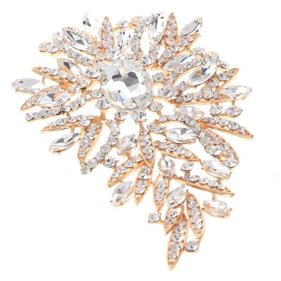 Extra Large Crystal Flower Brooch