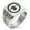 Silver, variant on Stainless Steel Akai Samurai Crest Geometric Pattern Biker Style Polished Ring