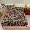 thumbnail image 3 of Qpednta Leopard Print Fitted Sheet Set, Comfortable Breathable 3 Piece Sheet Set with 1 Fitted Sheet and 2 Pillowcases, Deep Pocket All‑Season Bedding Set for Student Dorm Bedroom, 3 of 7