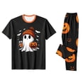 thumbnail image 5 of Family Matching Halloween Pajamas Set - 2 piece Ghost with Pumpkin Print Short Sleeve Top and Pants ,Happy Halloween Festivel Theme Gifts for Whole Family for 8 Years Pjs, 5 of 6