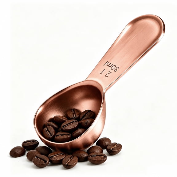 1 Pcs Coffee Scoop, 2 Tablespoon Measuring Spoon for Ground Coffee, Durable Stainless Steel, Easy to Use and Clean(Rose Gold）