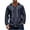 Navy, variant on Fmbrln Mens Full Button Linen Hoodies Fall Fashion V Neck Long Sleeve Shirts Casual Loose Solid Color Jacket with Pockets Yellow XL