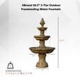 thumbnail image 3 of 58.3" 3-Tier Electric Outdoor Freestanding Water Fountain - Classic Leaf Design, Beige Resin with Pump, 3 of 11
