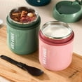 thumbnail image 1 of 2Pcs Thermal Insulated Food Jar with Foldable Spoon Leak Proof Lunch Containers Soup Cup Portable 304 Stainless Steel Thermal Food Storage Container 480ml for Kids Adults School, 1 of 9