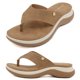 thumbnail image 4 of Sandalias de apoyo Mujeres zapatos de playa de dhinestone arco de verano antideslizante (39) marrón, 4 of 9