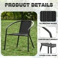 thumbnail image 5 of QRKD Outdoor Chairs Stackable - Set of 4 Indoor Outdoor Dining Rattan Chairs Curved Back, All Weather Bistro Patio Chairs, Black, 5 of 16