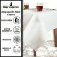 thumbnail image 5 of Impresserve 54" x 108" White Disposable  3-Ply Paper and Plastic Tablecloth - 5 Count, 5 of 5