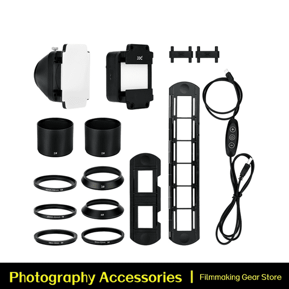 JJC Film Digitizing Adapter Set with LED Light Replaces ES-2 Convert 35mm Negative Film & Slide to Digital Photos Images