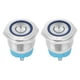 thumbnail image 1 of 2 uds 22mm interruptor de botón de Metal cabeza plana momentáneo 4 pines con señal de luz de alimentación IP65 12-24VDC azul VoborMX herramienta, 1 of 8