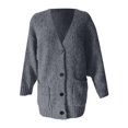thumbnail image 3 of Long Sweater Coat Cardigan Open Front Knitted Top for Women (Dark Gray XL), 3 of 3