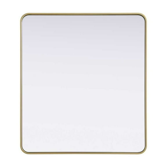 Elegant D?cor Contour Metal Rectangle Mirror 36x40 in Brass