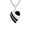 Black, variant on Passionate Cut-out Heart Abalone Shell Inlay Sterling Silver Pendant Necklace