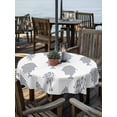 thumbnail image 2 of Outdoor Tablecloth with Umbrella Hole for Patio/Picnic/Party/Camping, Abstract Art Fish Grey Waterproof Table Cloth Round Cover Washable, Coastal Ocean Summer (Dia 54"), 2 of 8