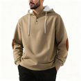 thumbnail image 2 of pstuiky camisa de manga larga para hombre, Blusa informal y moderna de color liso con capucha, manga larga y bolsillos abotonados para hombre camisetas de hombre m, 2 of 5