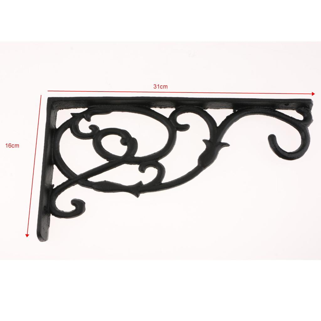 WLPZXP Heavy Duty Metal Wall Shelf Bracket Rack Support Holder Supporter Black