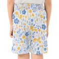thumbnail image 3 of Blue Yellow Flower Pattern Athletic Shorts Breathable with Comfort Fit Drawstring Casual Sweatshorts Medium, 3 of 9